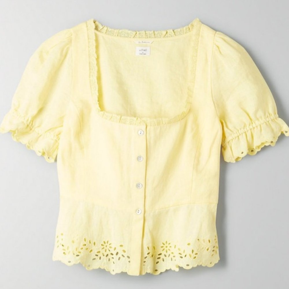Aritzia Wilfred Arwen Blouse Lemon Meringue